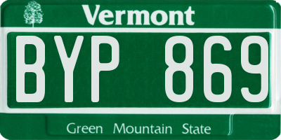 VT license plate BYP869