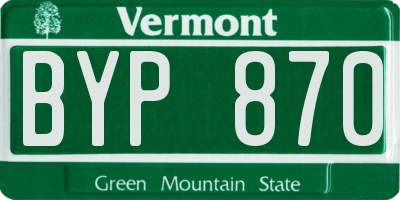 VT license plate BYP870