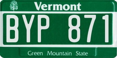 VT license plate BYP871