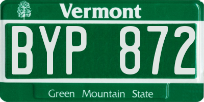 VT license plate BYP872