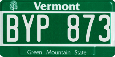 VT license plate BYP873