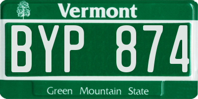 VT license plate BYP874