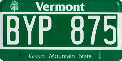 VT license plate BYP875
