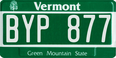 VT license plate BYP877