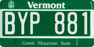 VT license plate BYP881