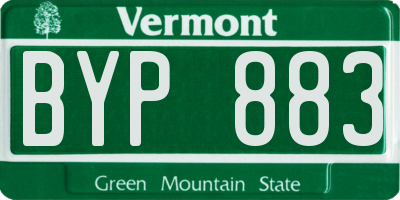 VT license plate BYP883