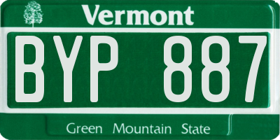 VT license plate BYP887