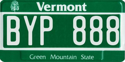 VT license plate BYP888