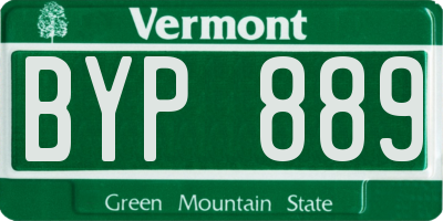 VT license plate BYP889