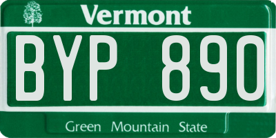 VT license plate BYP890