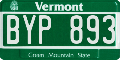 VT license plate BYP893