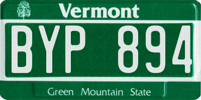 VT license plate BYP894