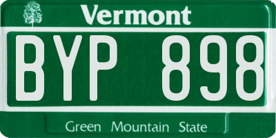 VT license plate BYP898