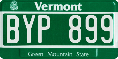 VT license plate BYP899