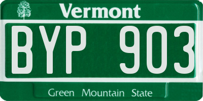 VT license plate BYP903