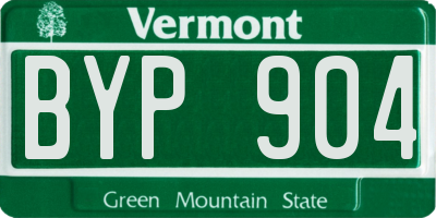 VT license plate BYP904