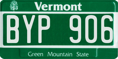 VT license plate BYP906