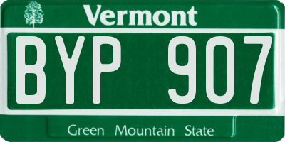 VT license plate BYP907