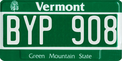 VT license plate BYP908