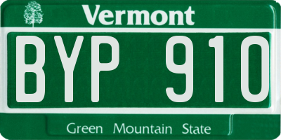VT license plate BYP910