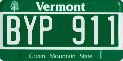 VT license plate BYP911