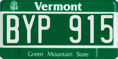 VT license plate BYP915