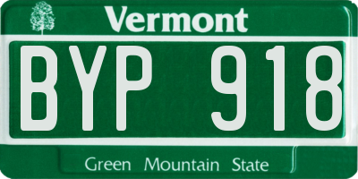 VT license plate BYP918