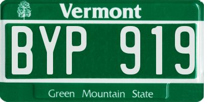VT license plate BYP919