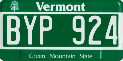 VT license plate BYP924