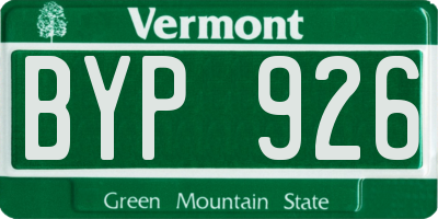 VT license plate BYP926