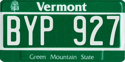 VT license plate BYP927