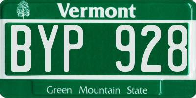 VT license plate BYP928