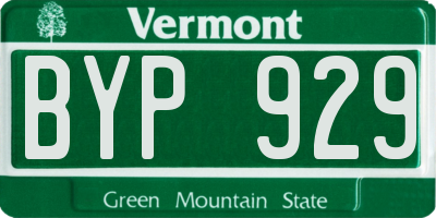 VT license plate BYP929