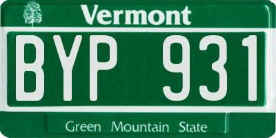 VT license plate BYP931