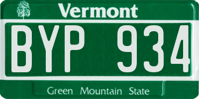 VT license plate BYP934