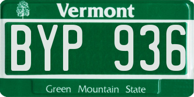VT license plate BYP936