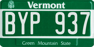 VT license plate BYP937