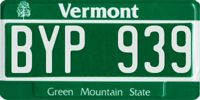 VT license plate BYP939