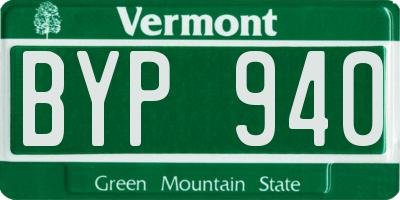 VT license plate BYP940