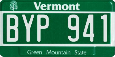 VT license plate BYP941