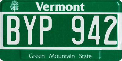 VT license plate BYP942