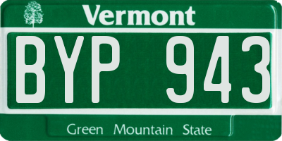 VT license plate BYP943