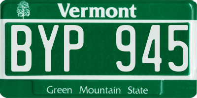 VT license plate BYP945