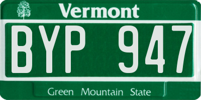 VT license plate BYP947
