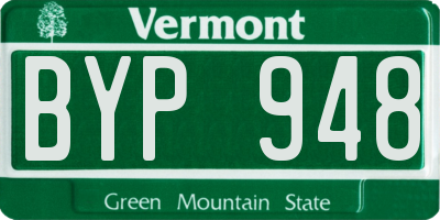 VT license plate BYP948