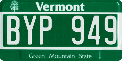 VT license plate BYP949