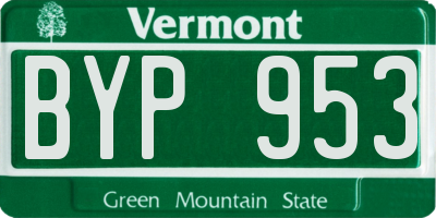 VT license plate BYP953
