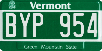 VT license plate BYP954
