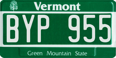 VT license plate BYP955