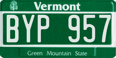 VT license plate BYP957